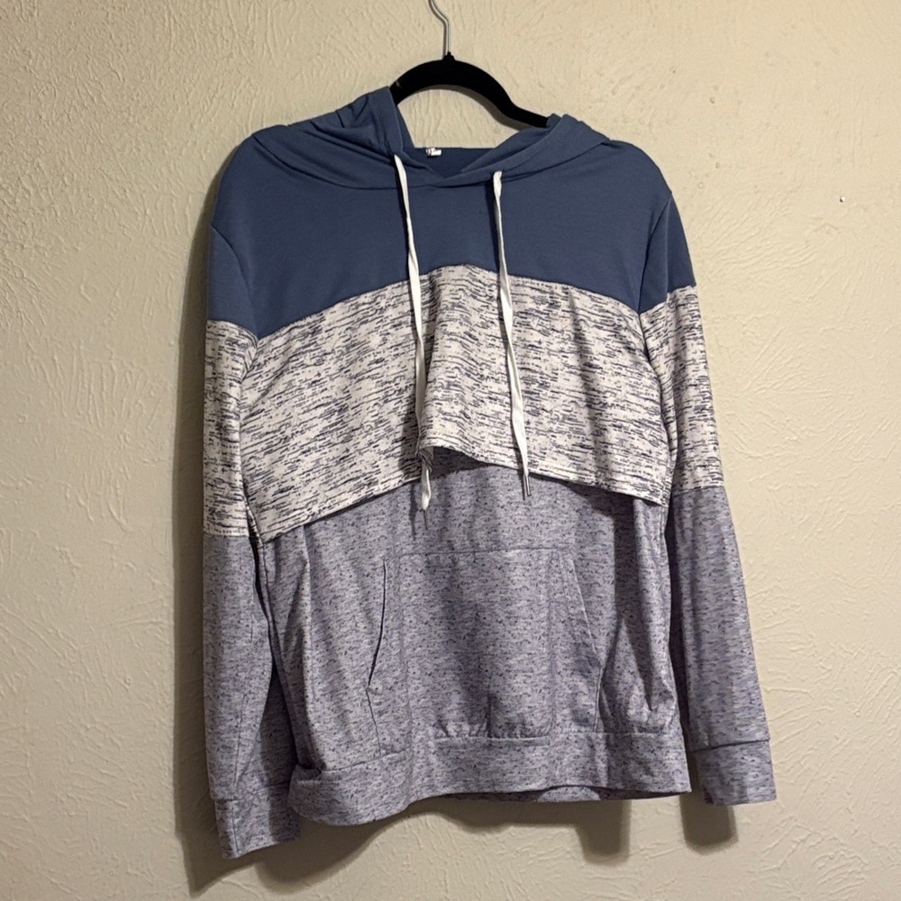 Blue and Gray Colorblock Maternity shirt